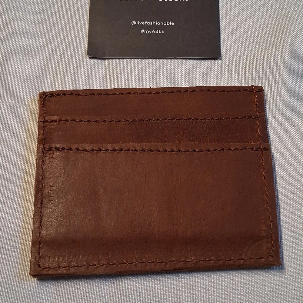 NWT Mens ABLE Brown Leather, Whiskey Alem Wallet